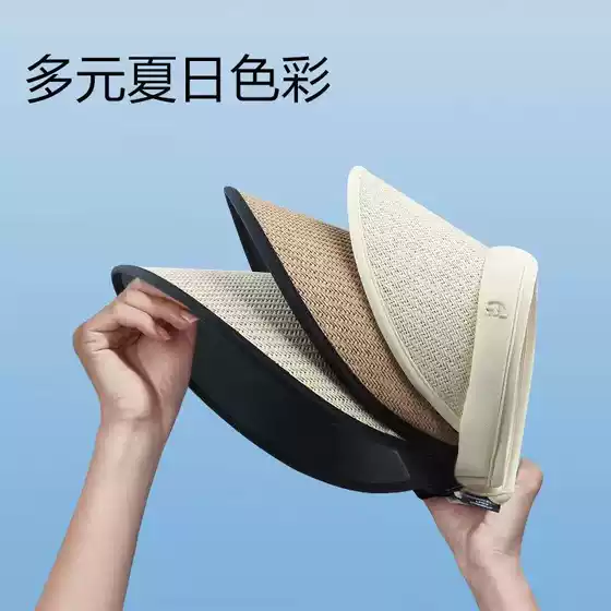 Black rubber sunshade hat women's large brim face small riding sunscreen hat Korean tide beach fashion empty top hat summer wholesale