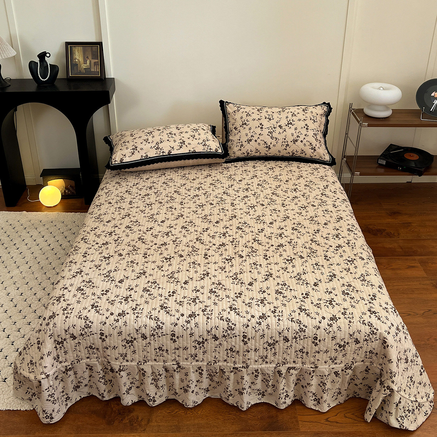 French Retro Wrinkled Yarn Quilt Cover Four-Piece Set 2025 New Pure Cotton Bedding Bed