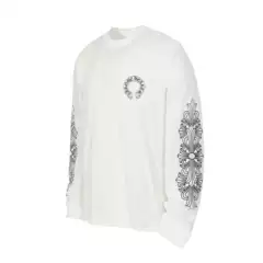 Trendy Brand Correct Version Chrome Hearts 25Ss Scroll Horseshoe Sanskrit Print Popular Long-Sleeved T-Shirt