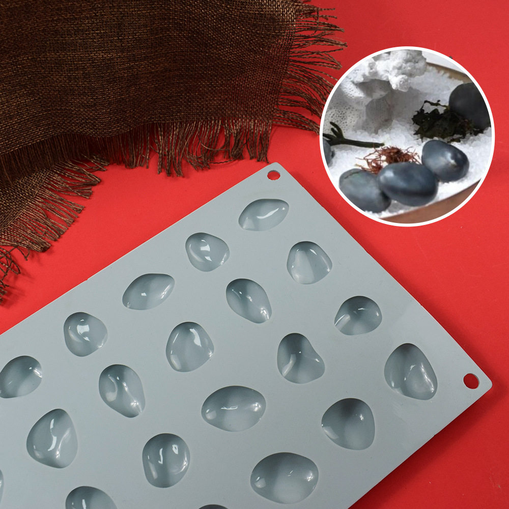 Chestnut Raspberry Peanut Mousse Mold Cold Dish Pebble Silicone Mold Mini Candy Fruit Cake Artistic Plating