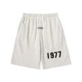 2209 white and gray letter flocked shorts