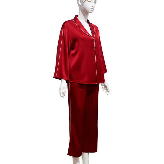 Heavy Silk Pajamas Women's Autumn National Fashion Chinese Elegant Upper and Lower Two-Piece Suit Outfit Silkworm Silk Home Clothes