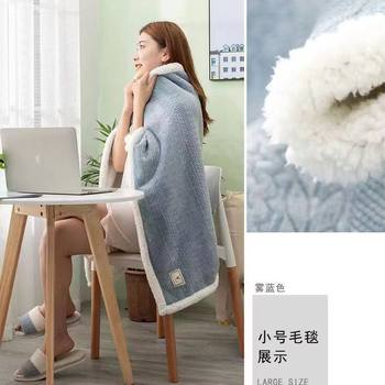 Manufacturer Supplies Embossed Flannel Composite Lamb Velvet Thickened Warm Blanket Nap Blanket Shawl Blanket