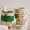 House and Tree Hand-Painted Ceramic Tableware Kettle Coffee Cup Set
