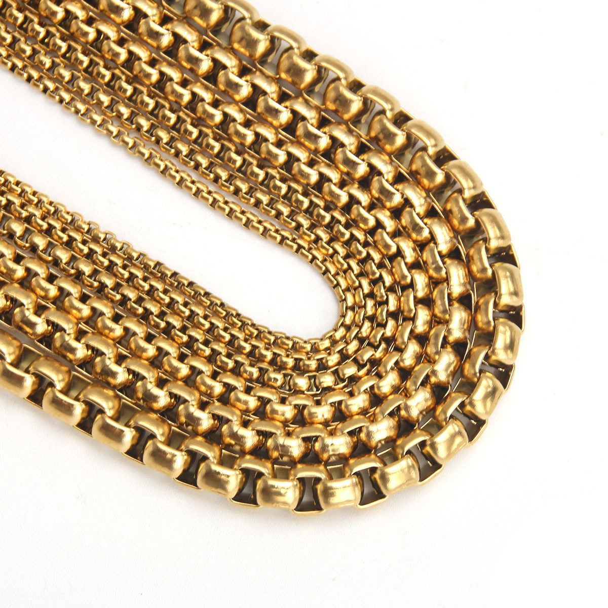 Hot selling stainless steel chain square pearl chain clavicle chain men's and women's simple Wholesale Jewelry necklace couple accessories