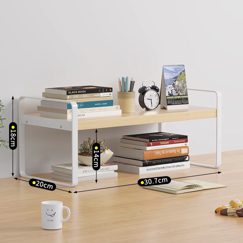 铁艺桌上书架学生宿舍收纳架子办公桌面置物架多层木置物架小书架