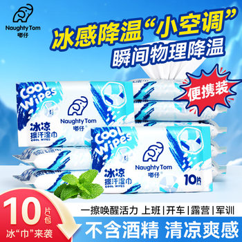 Ice Cooling Cooling Wipes Small Pack Cooling Oil Removal and Sweat Removal Facial Cleansing Wipes for Men and Women Portable Pack