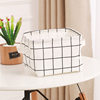 Fabric Cotton and Linen Storage Small Square Box Desktop Miscellaneous Storage Basket Organizer Portable Storage Basket Organizer Grid