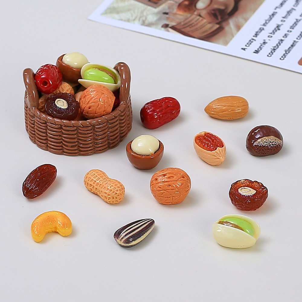 Delicious Mini Nut Food Toys Handmade DIY Cream Glue Accessories Resin Small Accessories Jewelry Hairpin Materials Wholesale