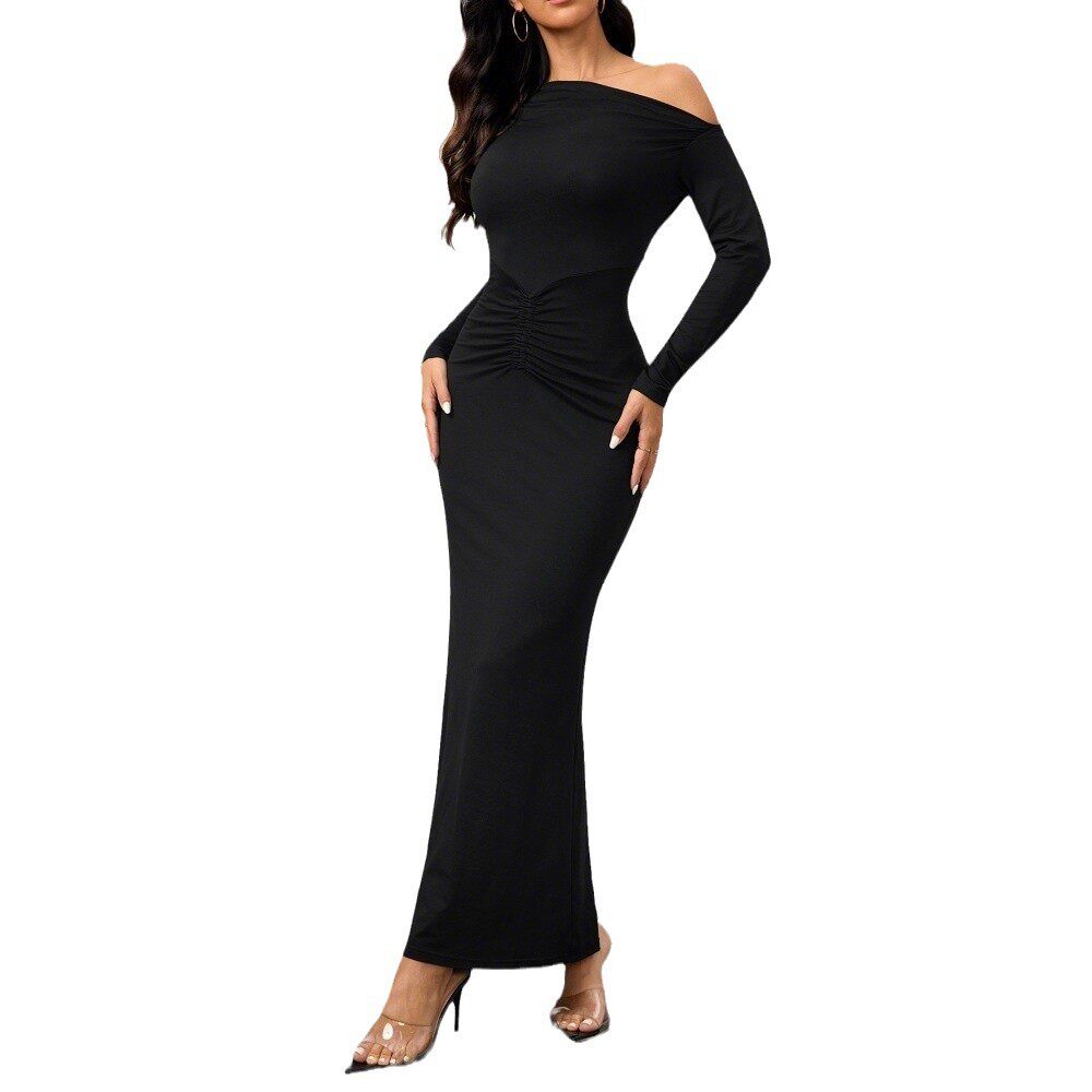Off Shoulder Long Sleeve Dress Slim Fit Waist Defining Elegant Design Spring Summer Fashion Wholesale Available