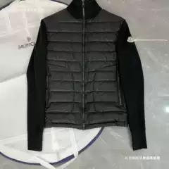 Cross-Border European Station Mengjia Knitted Patchwork Casual Rain Fleece Men's Warm Stylish Slim-Fit Rain Fleece Jacket Cotton Dropshipping