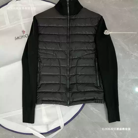 Cross-Border European Station Mengjia Knitted Patchwork Casual Rain Fleece Men's Warm Stylish Slim-Fit Rain Fleece Jacket Cotton Dropshipping