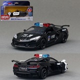 Легкосплавная модель автомобиля Caipo, детская игрушка, 1:32, полицейская машина Chevrolet Corvette Z06, звук и свет, откат назад, 88748