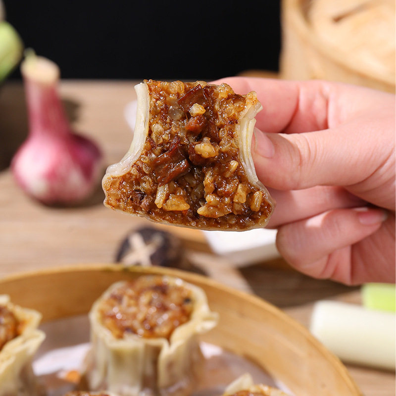 Jiangnan Flavor Big Shaomai Three Ding Glutinous Rice Thin Skin Sells Semi-finished Quick-frozen Neat Breakfast Frozen Fillings