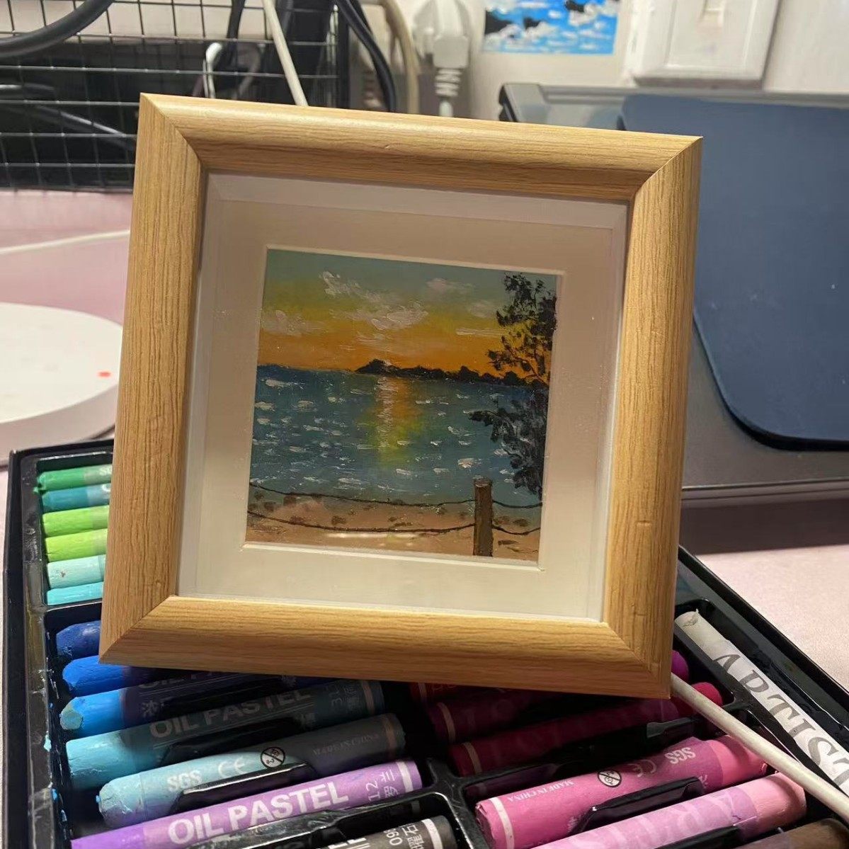 Mini Square 4 Inch 3.5 Small Photo Frame Oil Painting Stick Hollow 1.4cm Photo Frame DIY Handmade Works Table Calligraphy