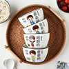 Household Ceramic Bowl Creative Cartoon Character New Rice Bowl Family of Four Family Differentiated Dishes Family Bowl Set