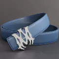 M silver buckle blue