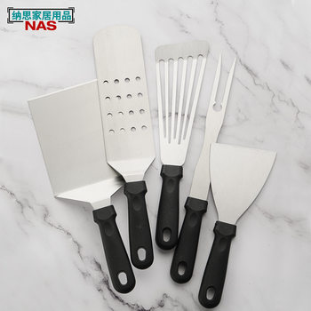 Stainless steel barbecue spatula cooking spatula fried steak spatula barbecue spatula pancake oblique spatula teppanyaki spatula barbecue suit