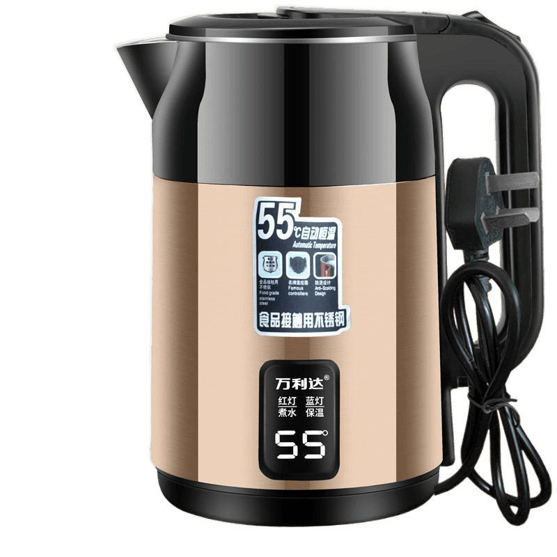 Wanlida Thickeneded Insulated Water Kettle Household Durable Quick-Boil Large-Capacity 304 Water Kettle Automatic Power-Off Constant Temperature