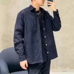 2025 New Official Website Cd Presbyopic Full Printed Letter Logo Denim Shirt Men's Long-Sleeved Shirt Women's Jacket