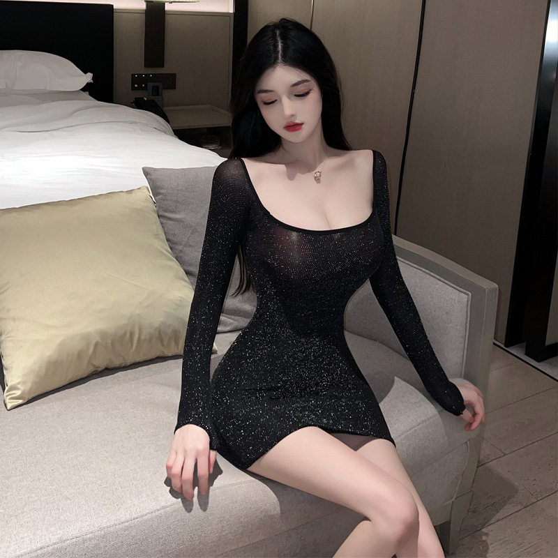 情趣内衣性女感黑蕾丝夜店诱惑紧身包臀夜店诱惑修身秘书制服代发