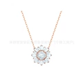 Sunflower white diamond necklace