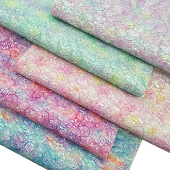 Rainbow Lace Printed Gretel Leather Gretel Fabric Imitation Cotton Velvet Bottom PU Leather Fabric Children's Shoes B145