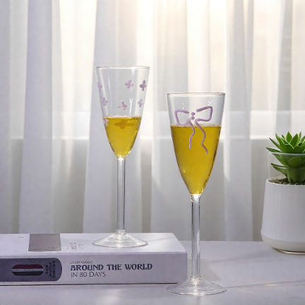 Creative Bow Glass Red Wine Glass Tall Wine Glass Popular Champagne Glass Wine Glass Ins Popular Cocktail