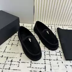 Cross-border high-fixed Chrom * Hearts Crocore black corduroy sword pedal loafers bean shoes