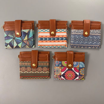 New Ethnic Style Hand-Carrying Compact Mini High-End Card Holder for Student Girls Ultra-Thin Buckle Card Holder with Multiple Card Slots