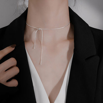 Snake Bone Chain Women's Clavicle Chain Adjustable Pull-out Necklace Niche Design Simple Short High-end Neck Neck