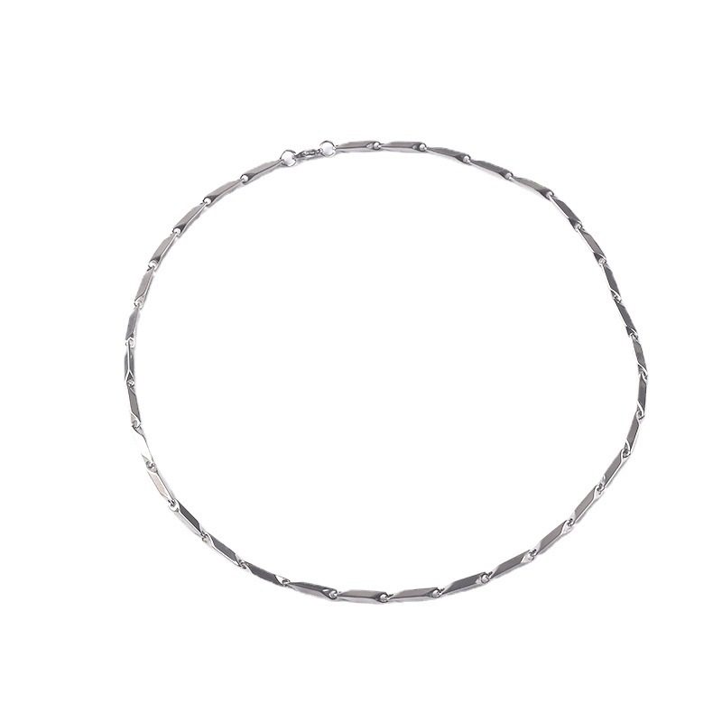 Mobius Simple Titanium Steel Necklace Rhombus Melon Seed Chain Hip-Hop Ins Style Niche Design Clavicle Chain Wholesale