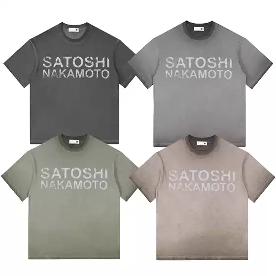 2026 Cross-Border American High Street Retro Letter Print Washed Vintage Distressed Short-Sleeve T-Shirt Summer Top Unisex T-Shirt