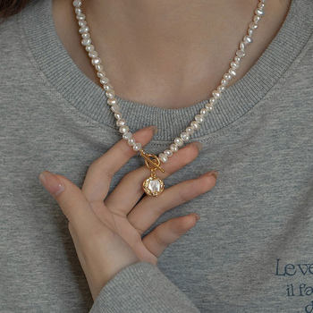 High-grade Baroque Natural Freshwater Pearl Necklace Korean Style Temperament Niche Irregular Collarbone Pearl Necklace