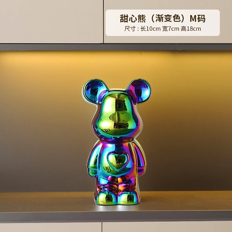 轻奢暴力熊家居展示柜高档摆件客厅电视柜酒柜玄关存钱罐装饰品