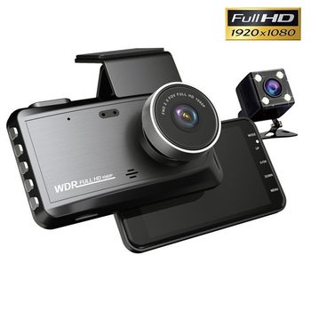 4 inch HD 1080P front and rear dual lens reversing Image parking monitoring loop video driving recorder