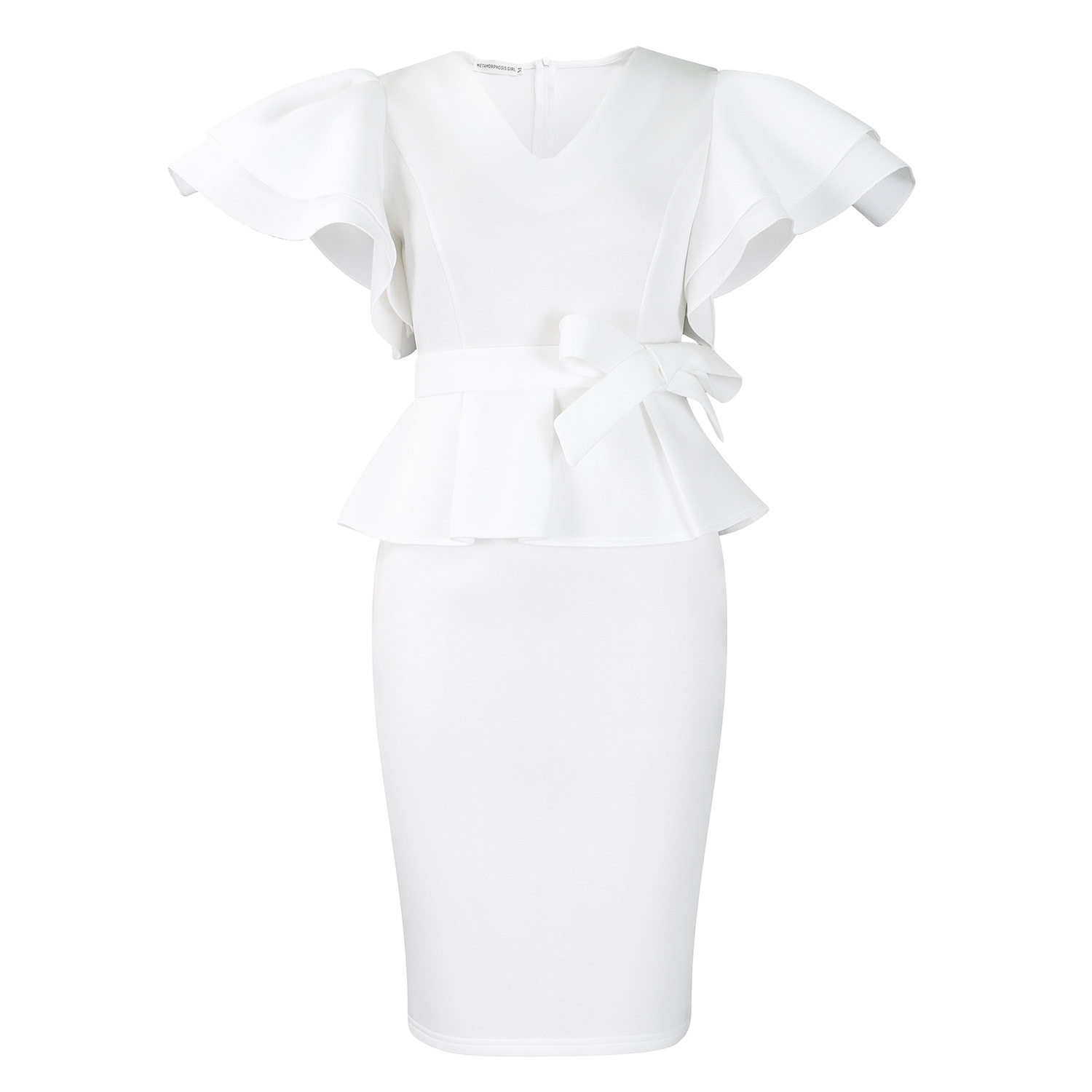Elegant Ruffle Hem Bodycon Dress Solid Color Chic Design Perfect for Parties Wholesale Available