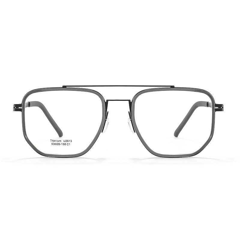 Linde Same Frame Ultra Light Glasses Frame Pure Titanium Frame Men's Glasses Myopia Double Beam 2613 Danyang Optical Factory