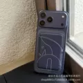 Dark blue magnetic card holder