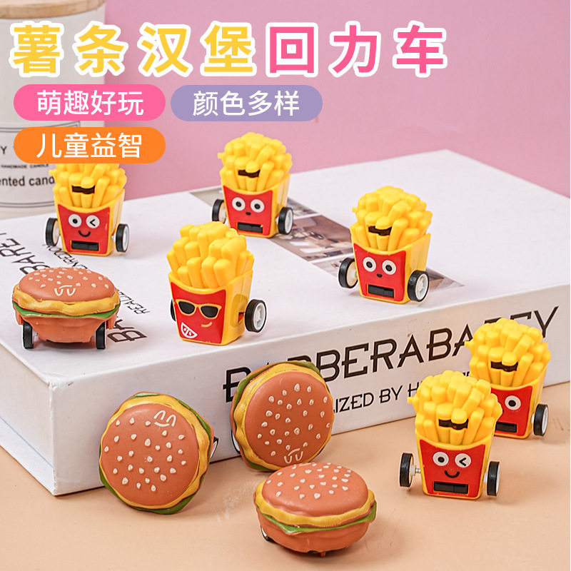 สร้างสรรค์มินิดึงกลับอาหารเล่นดึงกลับ รถบรรทุก Burger Cart,...