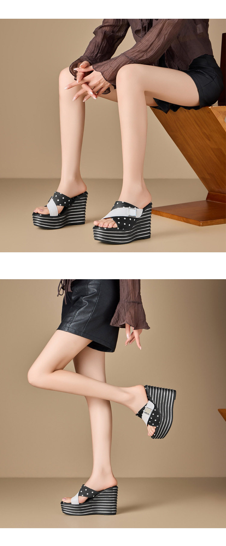 Dép sandal nữ xỏ ngón đế bệt da bò mềm mại, phong cách đơn giản thanh lịch — [Trắng], [Đen] chi tiết 4