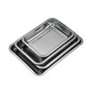 Stainless Steel Square Plate Barbecue Plate Grilled Fish Plate Household Rectangular Tray Stainless Steel Dinner Plate Prep Plate Commercial Use