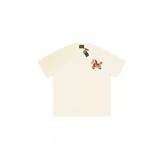 Cross-Border Drew American-Style Trendy Brand Cartoon Embroidery Heavyweight Short-Sleeve T-Shirt Unisex Summer Loose Couple's Round-Neck Top