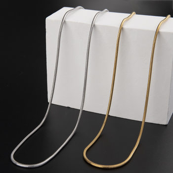 Factory Direct Sales Stainless Steel Round Snake Necklace Titanium Steel Jewelry DIY Accessories Hip-Hop Trendy Autumn and Winter Sweater Chain