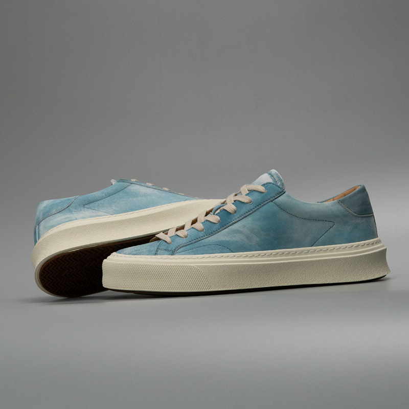 Giày sneaker nam da lộn phong cách thể thao — Xanh lam