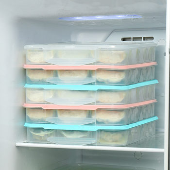 Household Fresh-Keeping Multi-Layer Dumpling Box Kitchen Quick-Frozen Frozen Refrigerator Storage Special Storage for Dumplings
