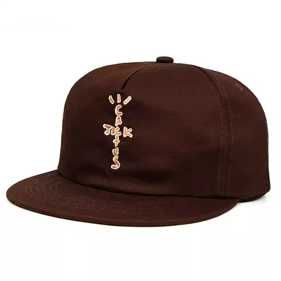 Travis Scott Mcdonald's Collaboration Baseball Cap Pure Cotton Soft Brim Flat-Brimmed Hat Export Embroidery Casual Wholesale