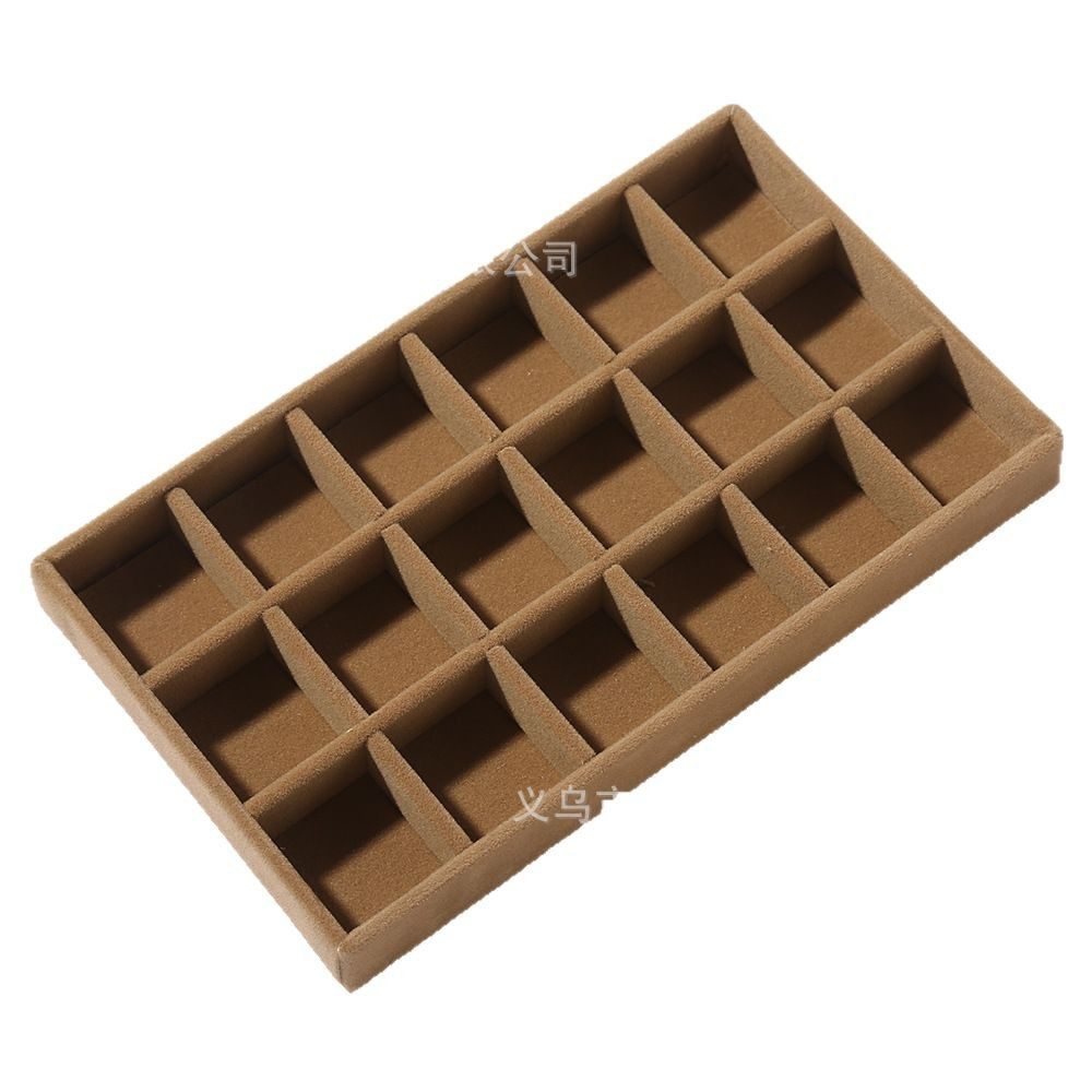 Brown Velvet Jewelry Display Tray Home Drawer Cabinet Jewelry Box Flocking Jewelry Storage Box Factory Direct Supply