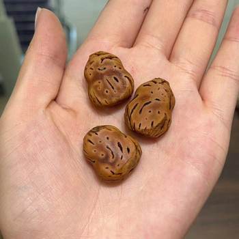 Walnut Carving Gourd Wen Play Hand-woven DIY Jewelry Accessories Accessories Scattered Beads Beaded Upper and Lower Holes