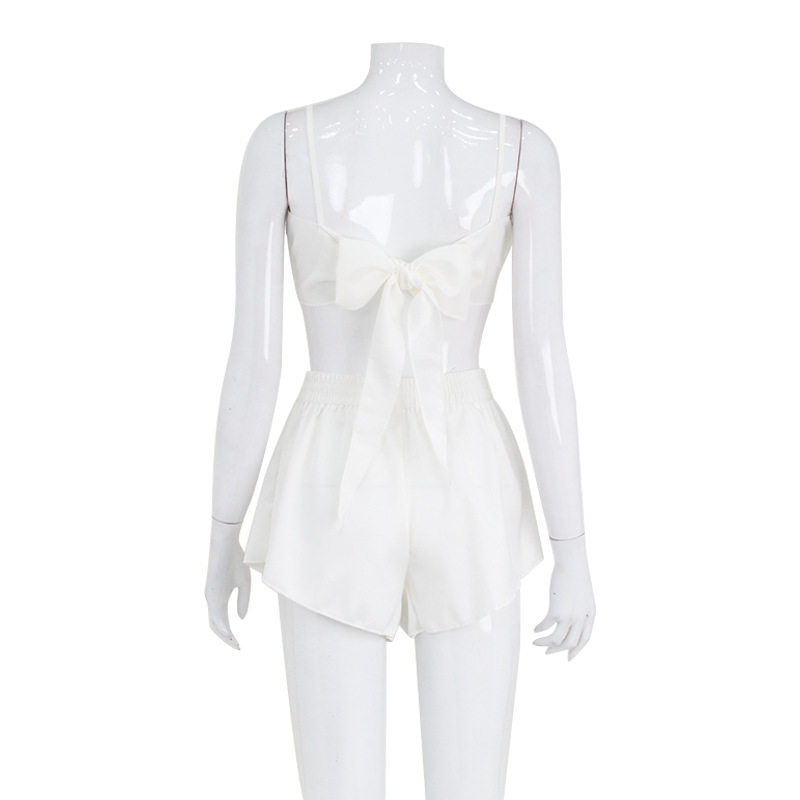 Silk Like Camisole and Shorts Set Sexy Sweet Cool Ruffled Edge Perfect for Sleepwear or Loungewear Wholesale